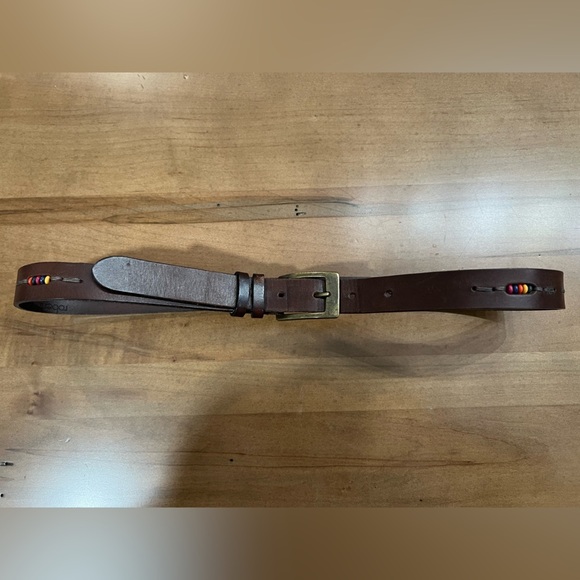 Vintage Roberto Piccinetti Genuine Italian Leather Beaded Belt Size Large - Picture 1 of 8